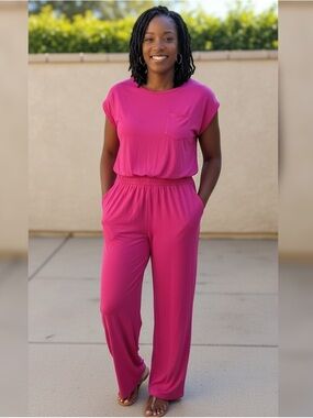 Serena Williams Pink Cap Sleeve Jumpsuit NWT